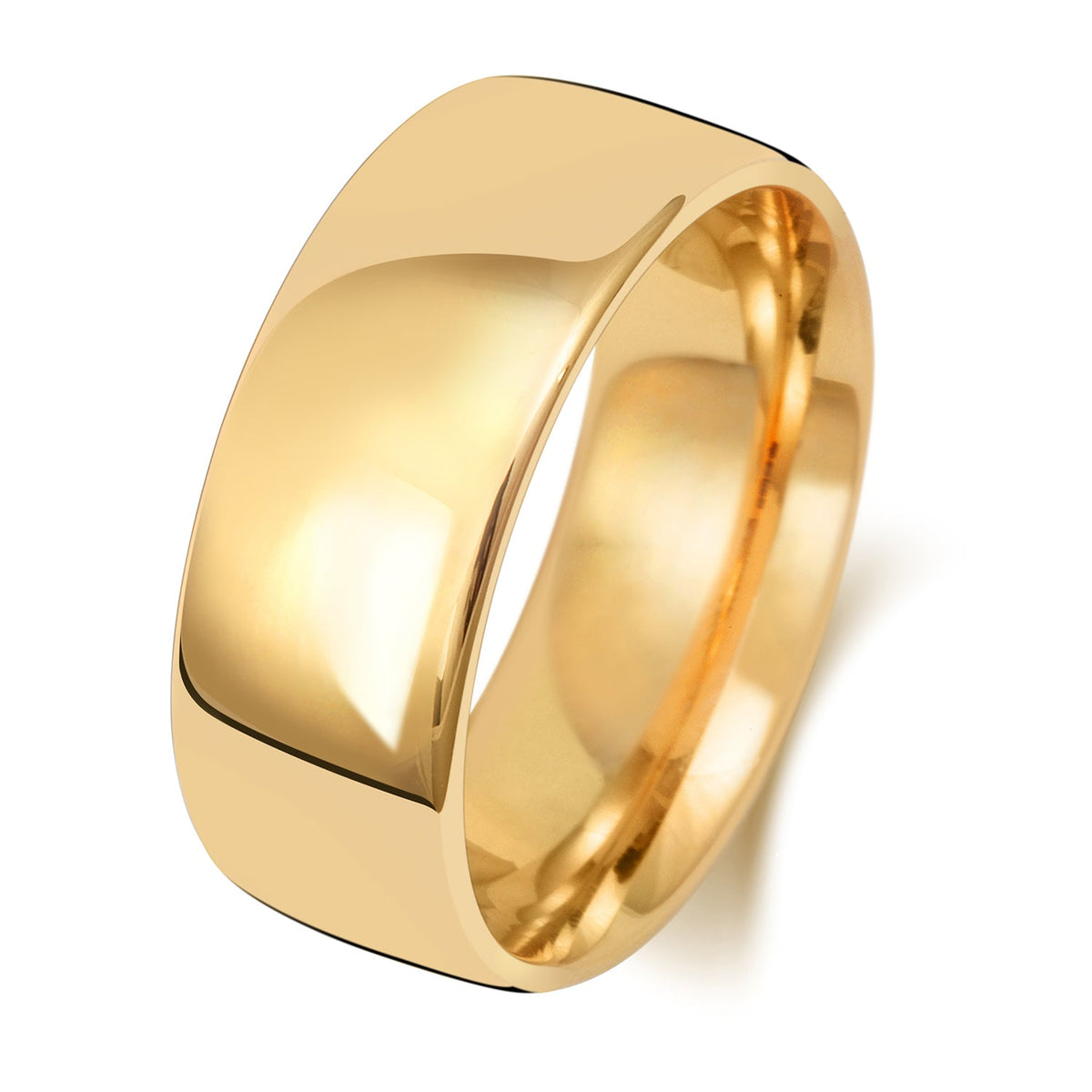 18CT GOLD 8MM SLIGHT COURT MEDIUM WEDDING RING