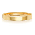 Bague de mariage plate en or 18 carats, 2,5 mm, couleur claire.