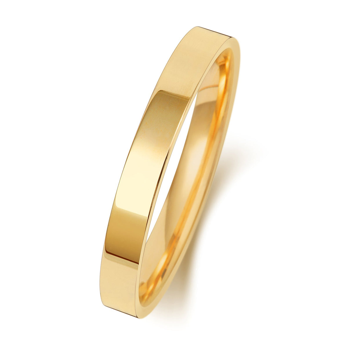 18CT GOLD 2.5MM FLAT COURT MEDIUM WEDDING RING