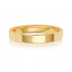 18CT GOLD 3MM FLAT COURT MEDIUM WEDDING RING