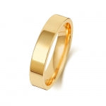 18CT GOLD 4MM FLAT COURT LIGHT WEDDING RING