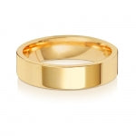 18CT GOLD 5MM FLAT COURT LIGHT WEDDING RING