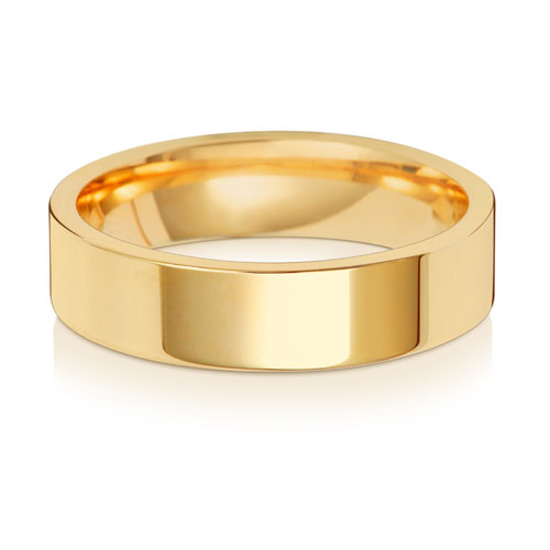 18CT GOLD 5MM FLAT COURT MEDIUM WEDDING RING