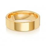 18CT GOLD 6MM FLAT COURT LIGHT WEDDING RING