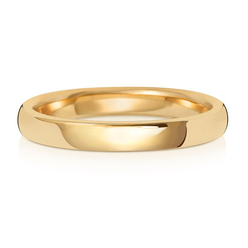 Bague de mariage en or 18 carats, 2,5 mm, style court et massif