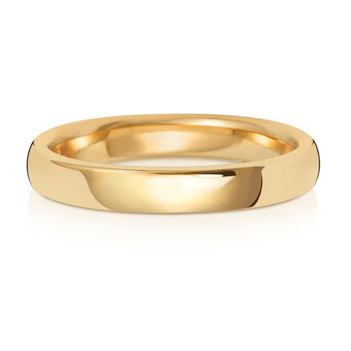 18CT GOLD 3MM SOFT COURT MEDIUM WEDDING RING