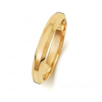 18 Karat Gold, 3 mm, abgeschrägter, schwerer Ehering