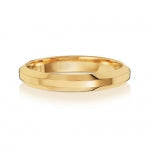 18 Karat Gold, 3 mm abgeschrägter mittlerer Ehering
