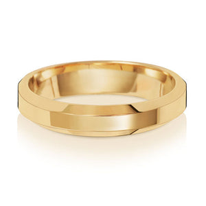 18CT GOLD 4MM BEVELLED HEAVY WEDDING RING