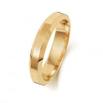 18 Karat Gold, 4 mm, abgeschrägter, schwerer Ehering