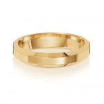 18 Karat Gold, 4 mm, abgeschrägter, mittlerer Ehering