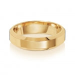 18 Karat Gold, 5 mm, abgeschrägter, mittlerer Ehering