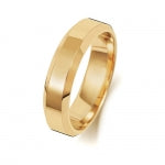 18 Karat Gold, 5 mm, abgeschrägter, mittlerer Ehering