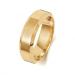 18 Karat Gold, 6 mm, abgeschrägter, leichter Ehering