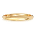 Bague de mariage traditionnelle en or 18 carats, 2 mm, style court et clair.