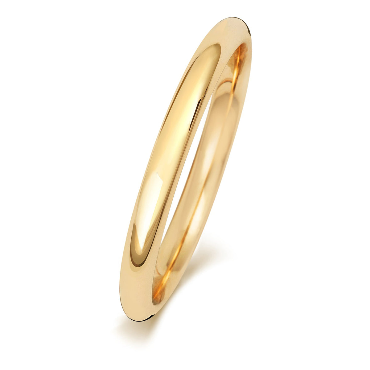 18 Karat Gold, 2 mm, traditioneller Court-Ring, mittlere Größe