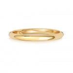 18 Karat Gold, 2 mm, traditioneller Court-Ring, mittlere Größe