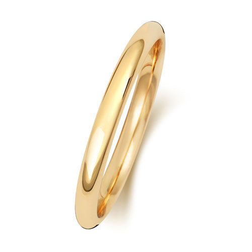 18 Karat Gold, 2 mm, traditioneller Court-Ring, mittlere Größe