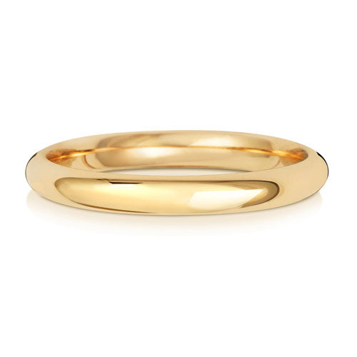 18 Karat Gold, 2,5 mm, traditioneller Court Light Ehering