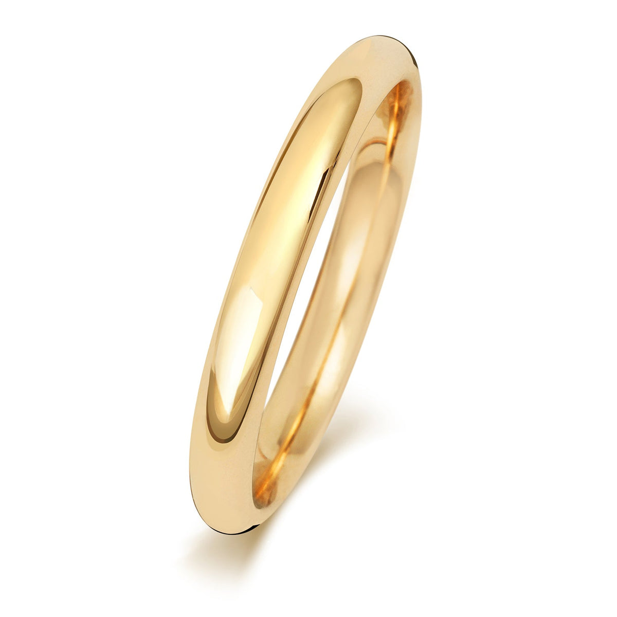 18 Karat Gold, 2,5 mm, traditioneller Court-Ring, mittlere Größe