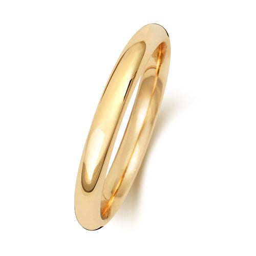 18 Karat Gold, 2,5 mm, traditioneller Court-Ring, mittlere Größe