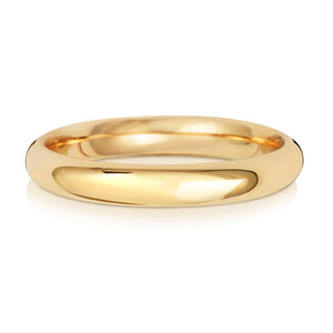 18CT GOLD 3MM TRADITIONAL COURT HEAVY WEDDING RING
