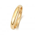 18 Karat Gold, 3 mm, traditioneller Court Light Ehering