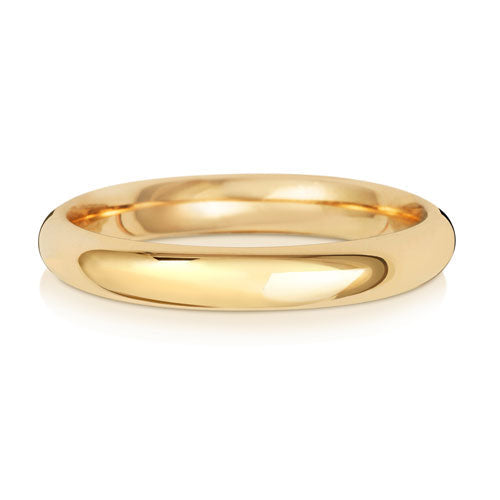 18 Karat Gold 3 mm Traditioneller Court Mittlerer Ehering