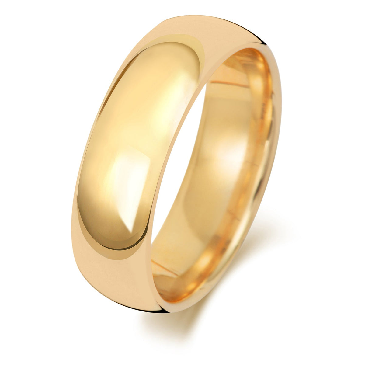 18CT GOLD 6MM TRADITIONAL COURT LIGHT WEDDING RING
