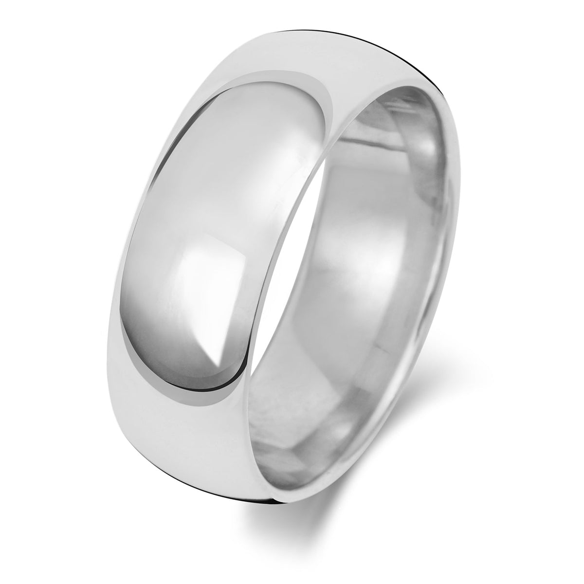 18CT WHITE GOLD 7MM TRADITIONAL COURT MEDIUM WEDDING RING