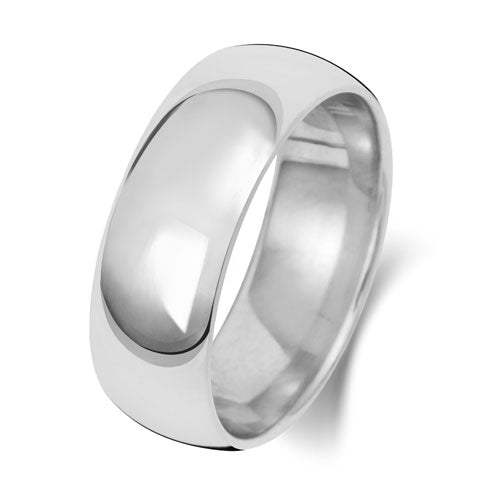 18CT WHITE GOLD 7MM TRADITIONAL COURT MEDIUM WEDDING RING