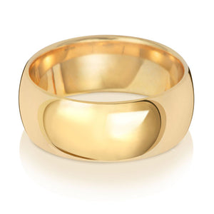 18CT GOLD 8MM TRADITIONAL COURT LIGHT WEDDING RING