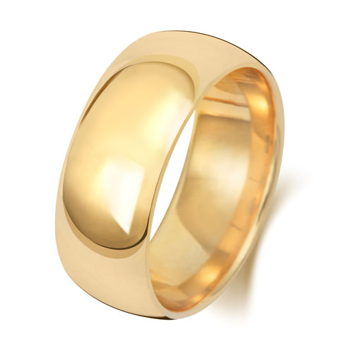 18CT GOLD 8MM TRADITIONAL COURT MEDIUM WEDDING RING