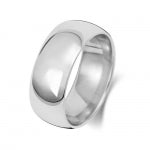 18CT WHITE GOLD 8MM TRADITIONAL COURT MEDIUM WEDDING RING