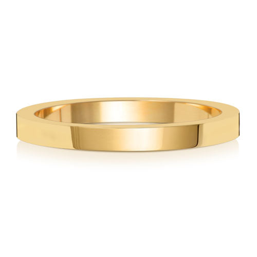 18CT GOLD 2MM FLAT FLAT MEDIUM WEDDING RING