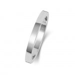 18CT WHITE GOLD 2MM FLAT FLAT LIGHT WEDDING RING