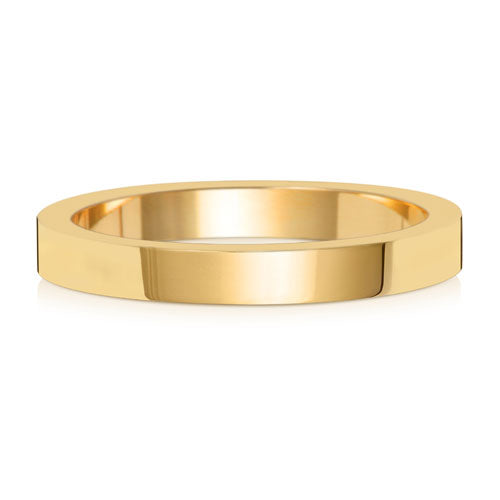 Bague de mariage plate moyenne en or 18 carats, 2,5 mm