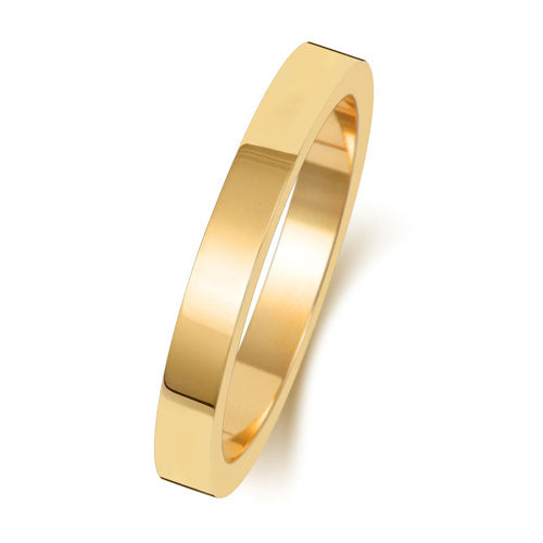 18CT GOLD 2.5MM FLAT FLAT MEDIUM WEDDING RING