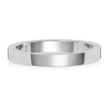 Bague de mariage plate et légère en or blanc 18 carats, 2,5 mm