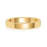 18CT GOLD 3MM FLAT FLAT MEDIUM WEDDING RING