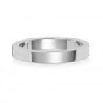 18CT WHITE GOLD 3MM FLAT FLAT HEAVY WEDDING RING