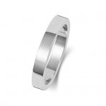 18CT WHITE GOLD 3MM FLAT FLAT HEAVY WEDDING RING