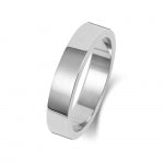 18CT WHITE GOLD 4MM FLAT FLAT LIGHT WEDDING RING