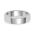 18CT WHITE GOLD 5MM FLAT FLAT LIGHT WEDDING RING