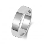 18CT WHITE GOLD 5MM FLAT FLAT MEDIUM WEDDING RING