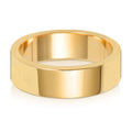Bague de mariage plate moyenne en or 18 carats, 6 mm
