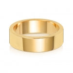 18CT GOLD 6MM FLAT FLAT MEDIUM WEDDING RING