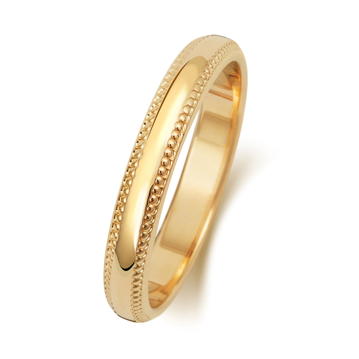 18CT GOLD 3MM MILLGRAIN MEDIUM WEDDING RING