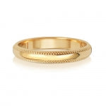 18CT GOLD 3MM MILLGRAIN MEDIUM WEDDING RING