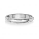 18CT WHITE GOLD 3MM MILLGRAIN LIGHT WEDDING RING